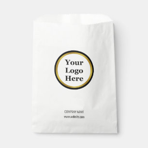 Elegant Black White & Gold Your Logo Here Template Favour Bag