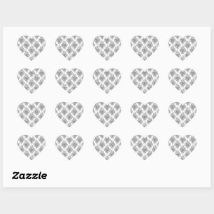 Elegant Black White Grape Bunches Wine Fruit Lover Heart Sticker