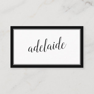 Elegant Black White Handlettered Script Signature Business Card