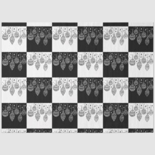 Elegant Black White Hanging Ornaments Modern Tissue Paper