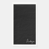 Elegant Black & White Last Name Paper Guest Towels