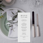 Elegant Black & White Let's Eat Script Wedding Menu<br><div class="desc">A modern and elegant minimalist chic wedding black and white dinner menu. Which features chic template design of white solid background and black typography . And let's eat wording in elegant chic black calligraphy script . Grab it and make your wedding menu chic and classy.</div>