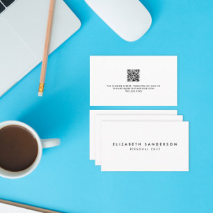 Elegant Black & White Luxury Minimal QR CODE Business Card