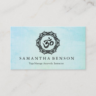 Elegant Black & white Mandala Art Logo Yoga Business Card