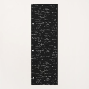 Elegant Black White Mathematic Formulas Equations Yoga Mat