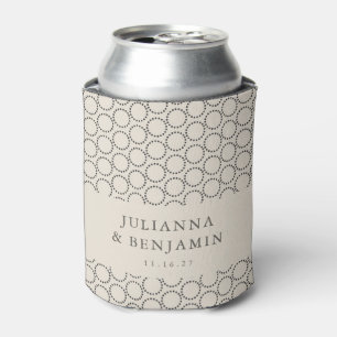 Elegant Black White Mid Century Mod Custom Wedding Can Cooler