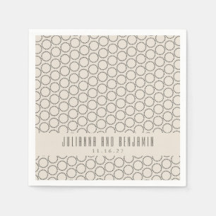 Elegant Black White Mid-Century Mod Custom Wedding Napkin