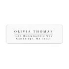 Elegant black white minimalist return address labe