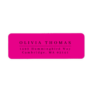 Elegant black white minimalist return address labe