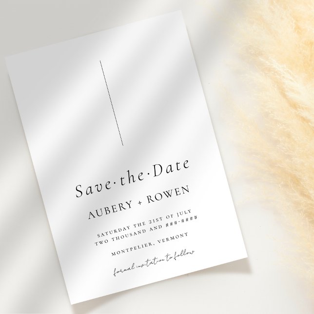 Elegant Black White Minimalist Simple Photo Save The Date (Creator Uploaded)