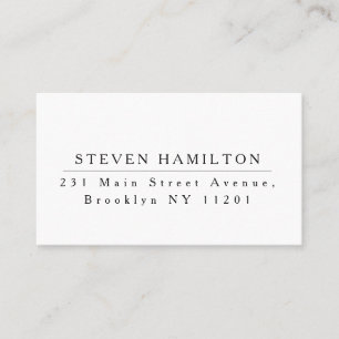 Elegant Black White Minimalist Simple Professional Business Card