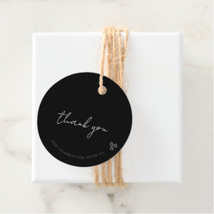 Elegant Black & White Minimalist Wedding Favour Tags