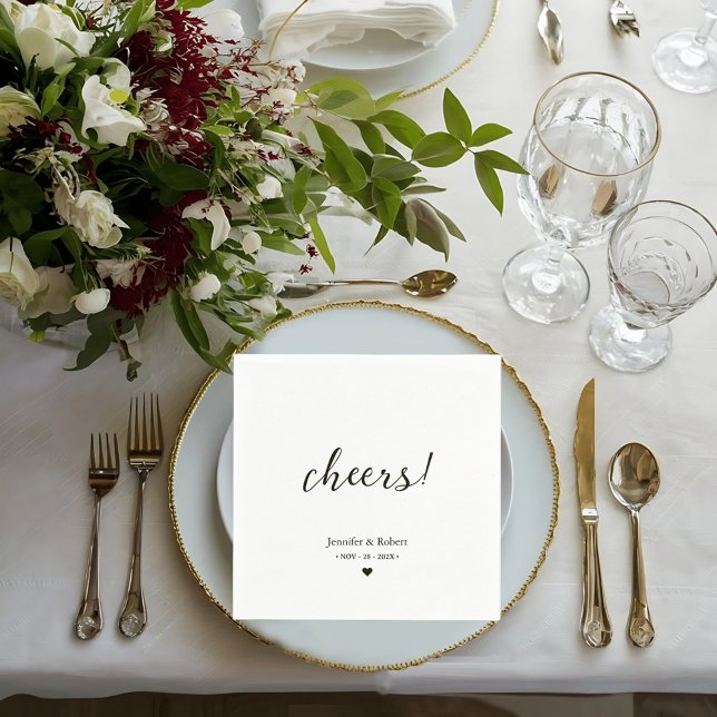 Elegant Black & White Minimalist Wedding  Napkin (Enhance your celebrations with our Romantic Calligraphy Monogram Napkins)