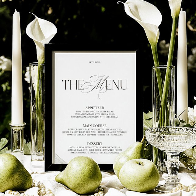 Elegant Black & White Modern Wedding Bar Menu (Elegant Black & White Modern Wedding Bar Menu)