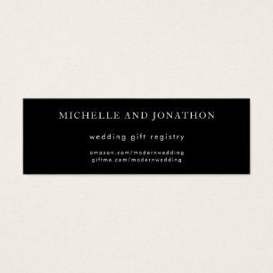 Elegant Black & White Modern Wedding Gift Registry