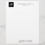 Elegant Black White Monogram Minimalist Template Letterhead<br><div class="desc">Elegant Black White Monogram Minimalist Template Modern Letterhead.</div>