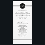 Elegant Black White Monogram Program Rack Cards<br><div class="desc">Customize this beautiful stylish elegant monogram black and white wedding Program Rack Cards. Modern clean and crisp design with a black text and design on a white background. Matching products can be found in this collection:</div>