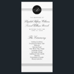 Elegant Black White Monogram Program Rack Cards<br><div class="desc">Customize this beautiful stylish elegant monogram black and white wedding Program Rack Cards. Modern clean and crisp design with a black text and design on a white background. Matching products can be found in this collection:</div>