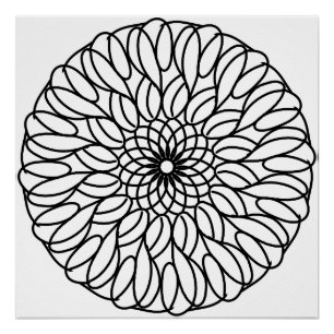 Elegant Black & White (or color your own) mandala  Poster