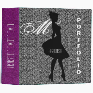 Elegant Black White Paisley pattern 3 Ring Binder