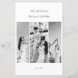 Elegant Black & White Photo Collage Menu