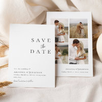 Elegant Black White Photo Collage Wedding