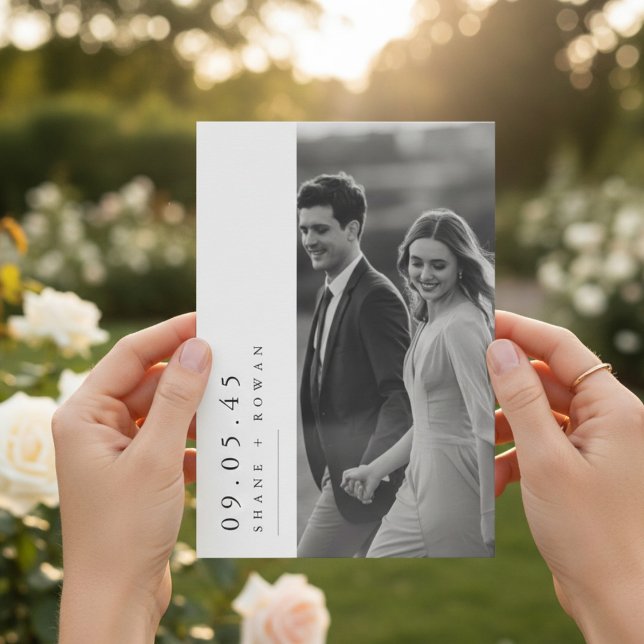 Elegant Black & White Photo  Wedding Invitation  (Créateur téléchargé)
