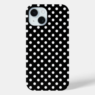 Elegant Black white polka dots iPhone 15 Case