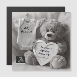 Elegant Black & White Pregnancy Announcement Card