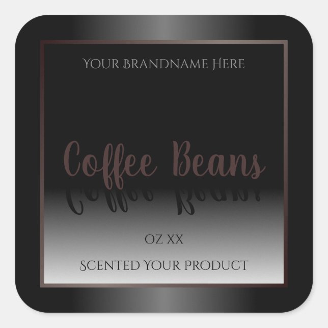 Elegant Black White Product Labels Burgundy Frame (Front)