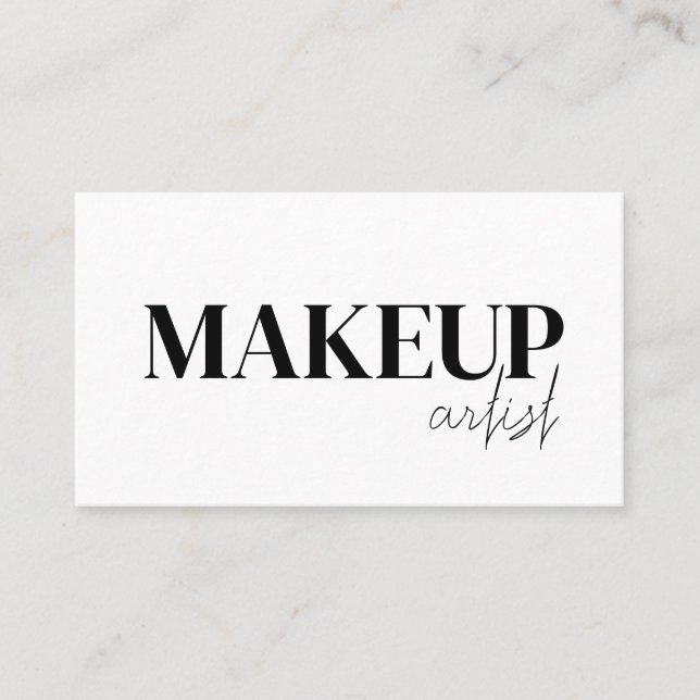 Elegant black &white QR Code makeup artist  Business Card (Front)