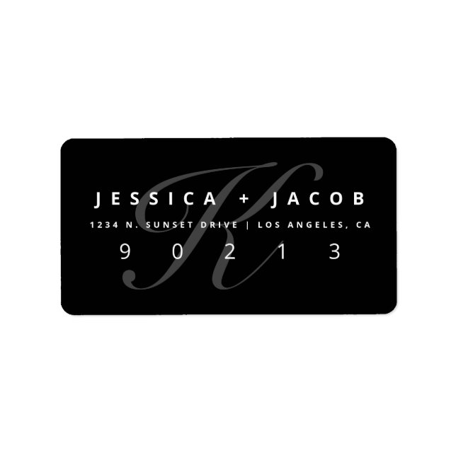 Elegant Black & White | Return Address Label (Front)