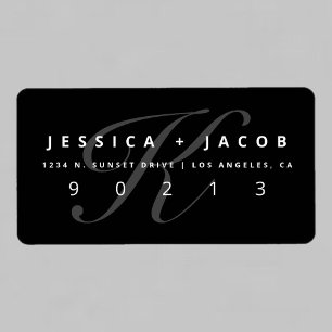 Elegant Black & White   Return Address Label
