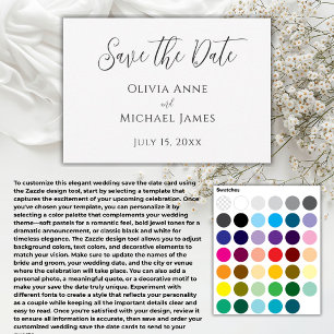 Elegant Black & White Save the Date