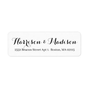 Elegant black white script calligraphy wedding