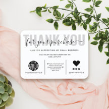 Elegant Black White Script Logo Customer Thank You