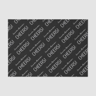 Elegant Black White Script  Name Tissue Paper