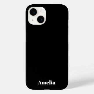 Elegant Black white script Personalized Name Case-Mate iPhone 14 Case