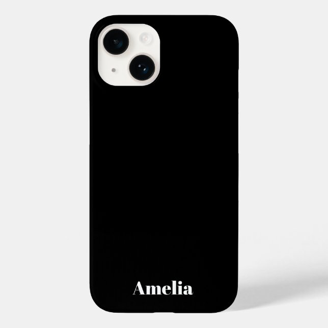 Elegant Black white script Personalized Name Case-Mate iPhone Case (Back)