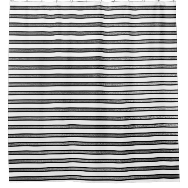 Elegant Black White Silver Stripes Lines Minimal (Front)