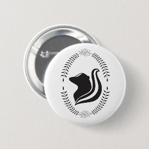 Elegant Black & White Skunk Cameo Silhouette 2 Inch Round Button