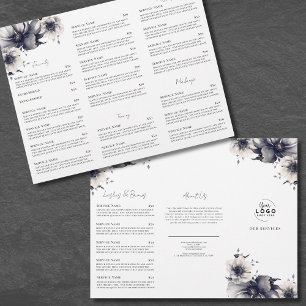 Elegant Black White Spa Services Menu Brochure