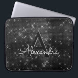 Elegant Black & White Sparkling Stars Monogram Laptop Sleeve<br><div class="desc">Elegant Black and White Sparkle and Shimmer Elegant Monogram Case. This case can be customized to include your initial and first name.</div>