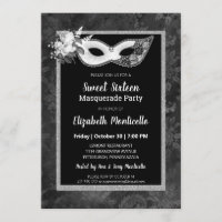 Elegant Black/White Sweet 16 Masquerade Party
