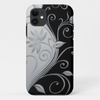 Elegant Black & White Swirl iPhone Case