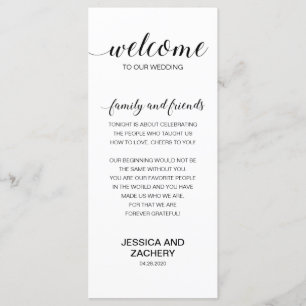 Elegant Black White Thank You to Wedding Guests Program