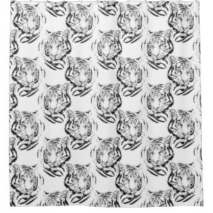 Elegant Black & White Tiger Head Print Design