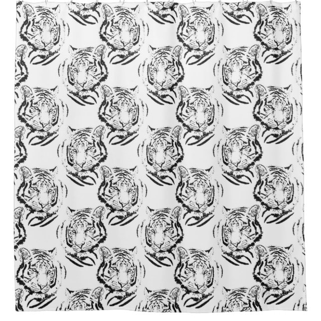 Elegant Black & White Tiger Head Print Design (Front)