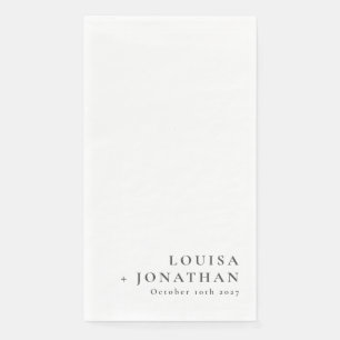 Elegant Black White Trendy Minimal Custom Napkin