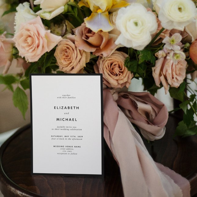 Elegant Black & White Typography Wedding Invitation (Creator Uploaded)